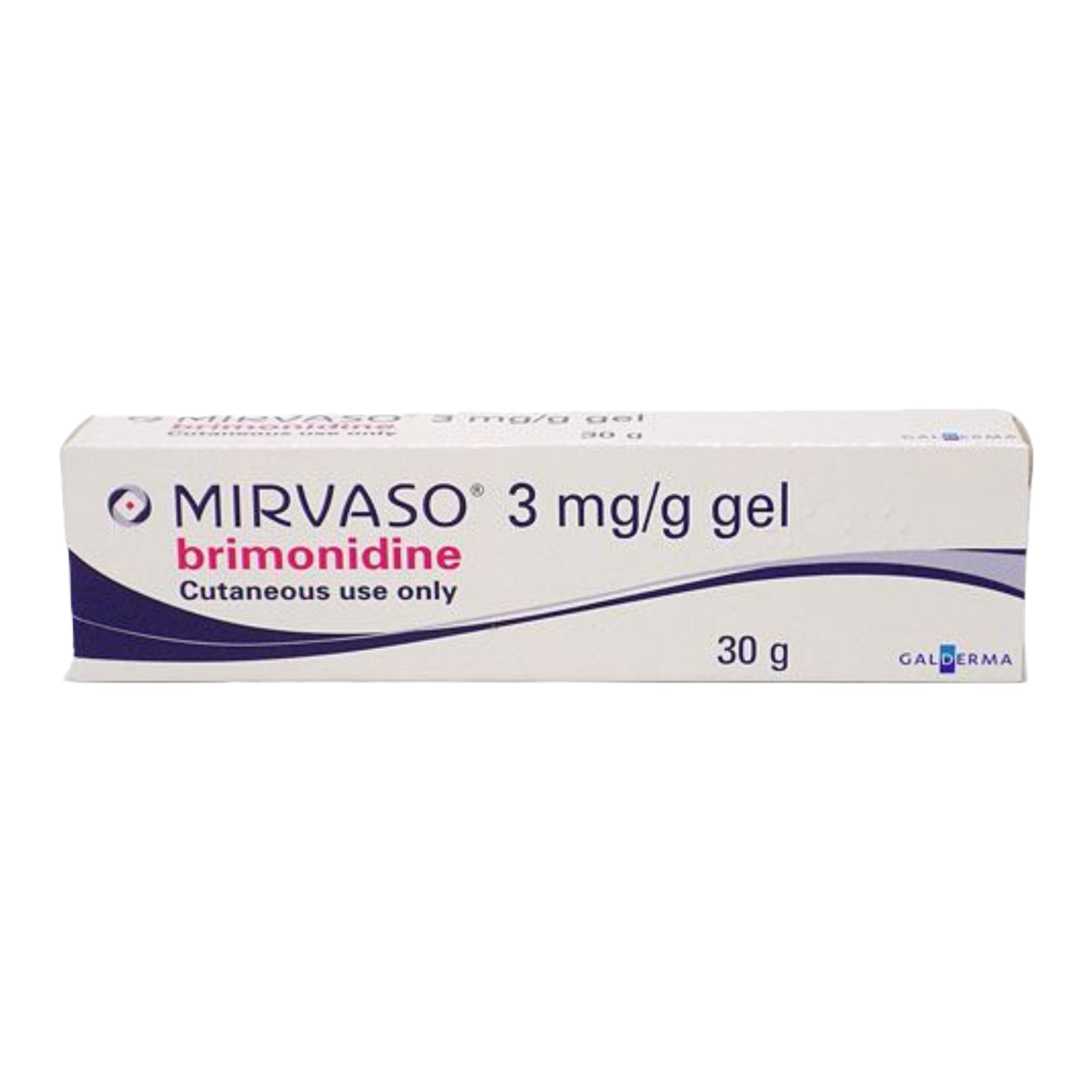 Tube of Mirvaso 3 mg/g Gel for rosacea treatment