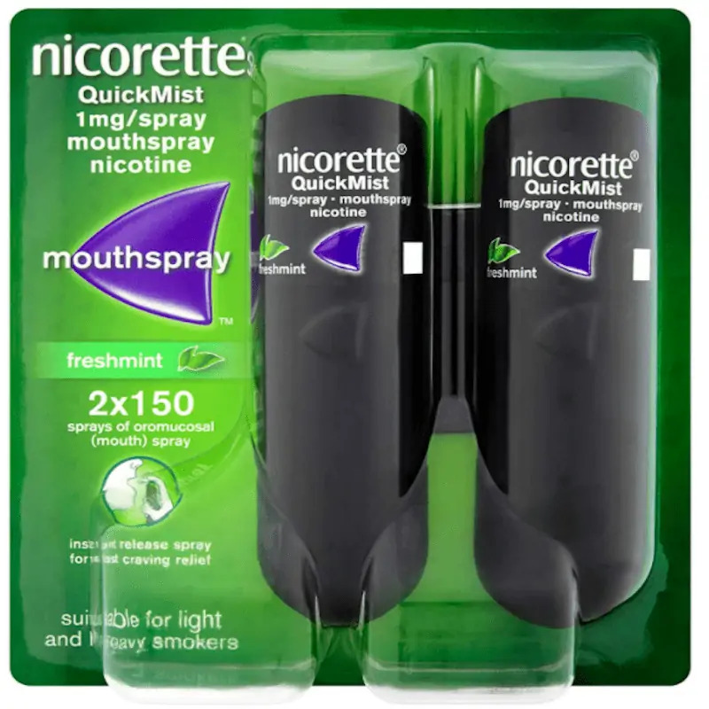 Nicorette Quickmist 1mg Mouthspray Freshmint 2 X 150 Doses