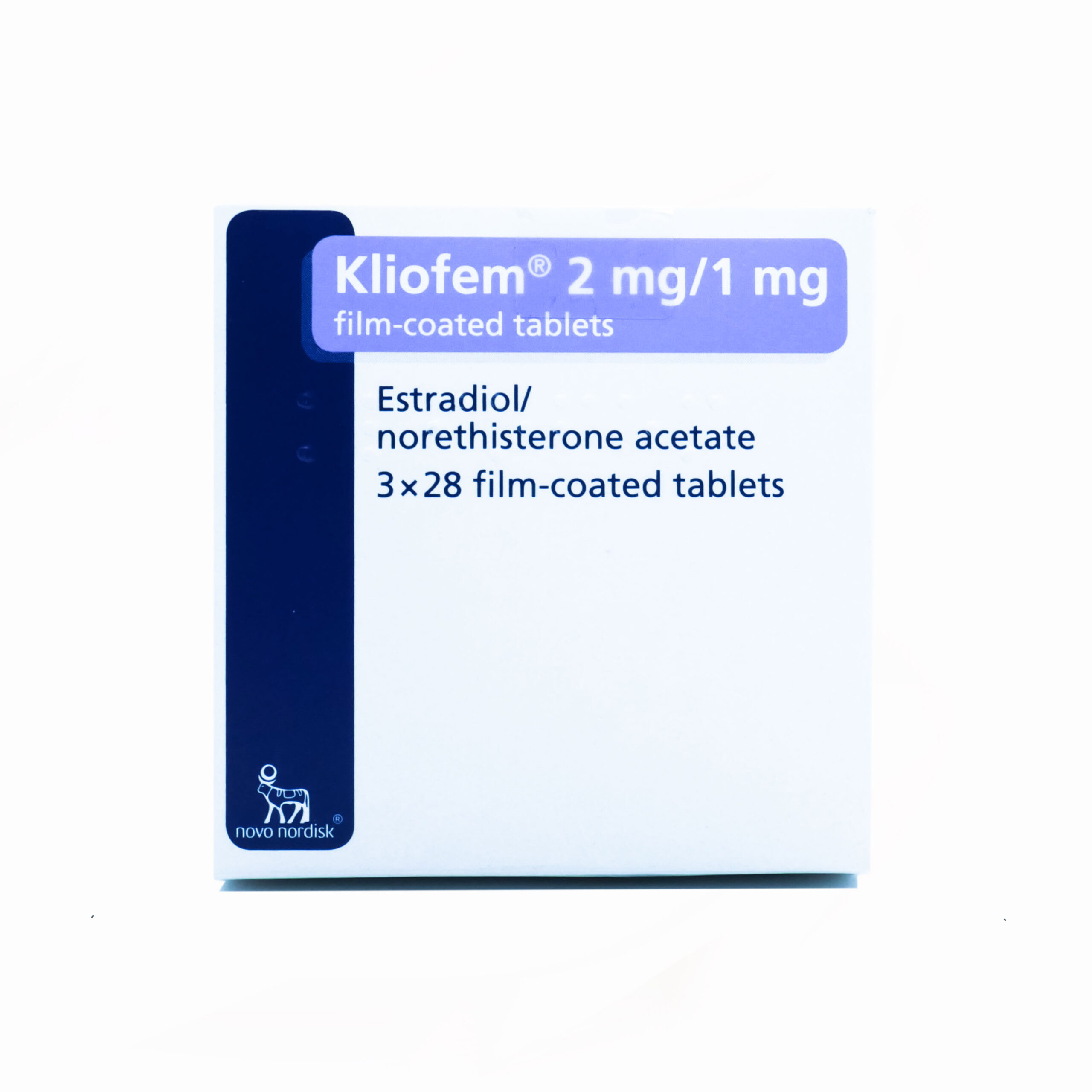 Box of Kliofem used for daily menopause symptom relief