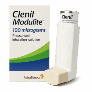 Box of Clenil Modulite Inhaler used for asthma control